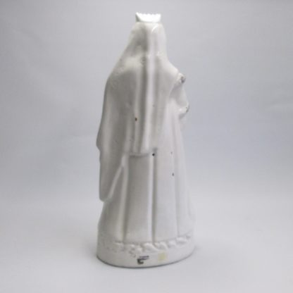 A Large Staffordshire figure of Queen Victoria, white and gilt version, wearing an ermine edge cloak.  Circa 1840 - Image 6