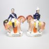 Two Victorian Staffordshire equestrian figures of Marshall Arnaud and Lord Raglan both well coloured  and painted by the same decorator. Circa 1855. - Image 2