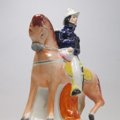 Two Victorian Staffordshire equestrian figures of Marshall Arnaud and Lord Raglan both well coloured  and painted by the same decorator. Circa 1855. - Image 11