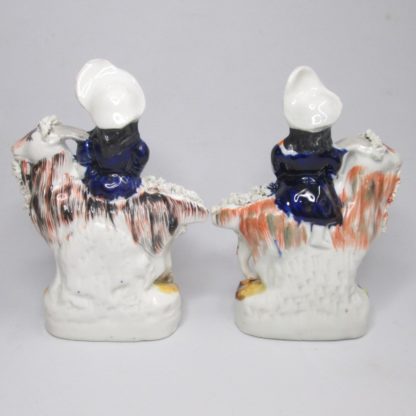 A pair of Victorian figures of the Royal children, The Princess Royal and the Prince of Wales seated on goats. Circa 1855 - Image 3