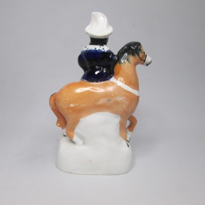 A Staffordshire figure of probably Queen Victoria on a horse with her dog at the horse's feet, possibly Dash.  Circa 1850 - Image 8