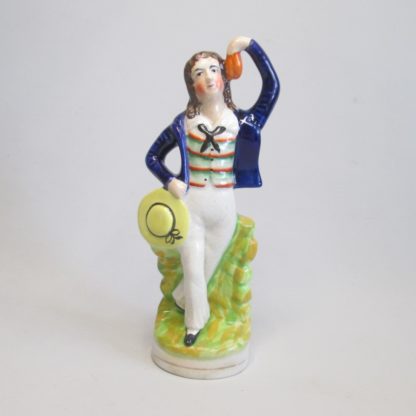 A Victorian Staffordshire portrait figure of the actor Thomas Potter Cooke (1786-1864) as Ben Backstay. Circa 1850-55
