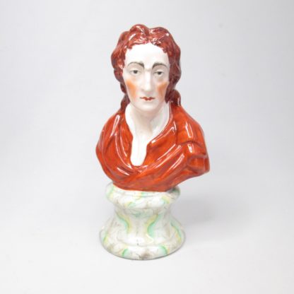 A Kent Staffordshire pottery bust of John Locke, Philosopher and Physician know as the father of liberalism Circa, 1900.