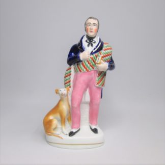 A Staffordshire portrait figure of the Scottish historian, poet and writer  Sir Walter Scott and his favourite dog Maida. Circa 1835-40