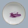 A Pinxton porcelain tea bowl and saucer, decorated in  puce with rural landscapes, attributed to William Billingsley. Circa 1796 to 1813 - Image 3