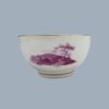 A Pinxton porcelain tea bowl and saucer, decorated in  puce with rural landscapes, attributed to William Billingsley. Circa 1796 to 1813 - Image 7