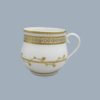 A Derby bell shaped custard cup with gilded dentil design to the rim by Master gilder Thomas Soar . Circa 1785 to 1795