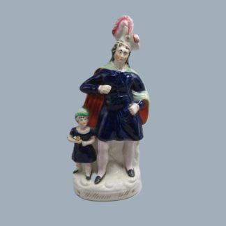 A Rare Staffordshire figure of William Tell and his son.  Circa 1860