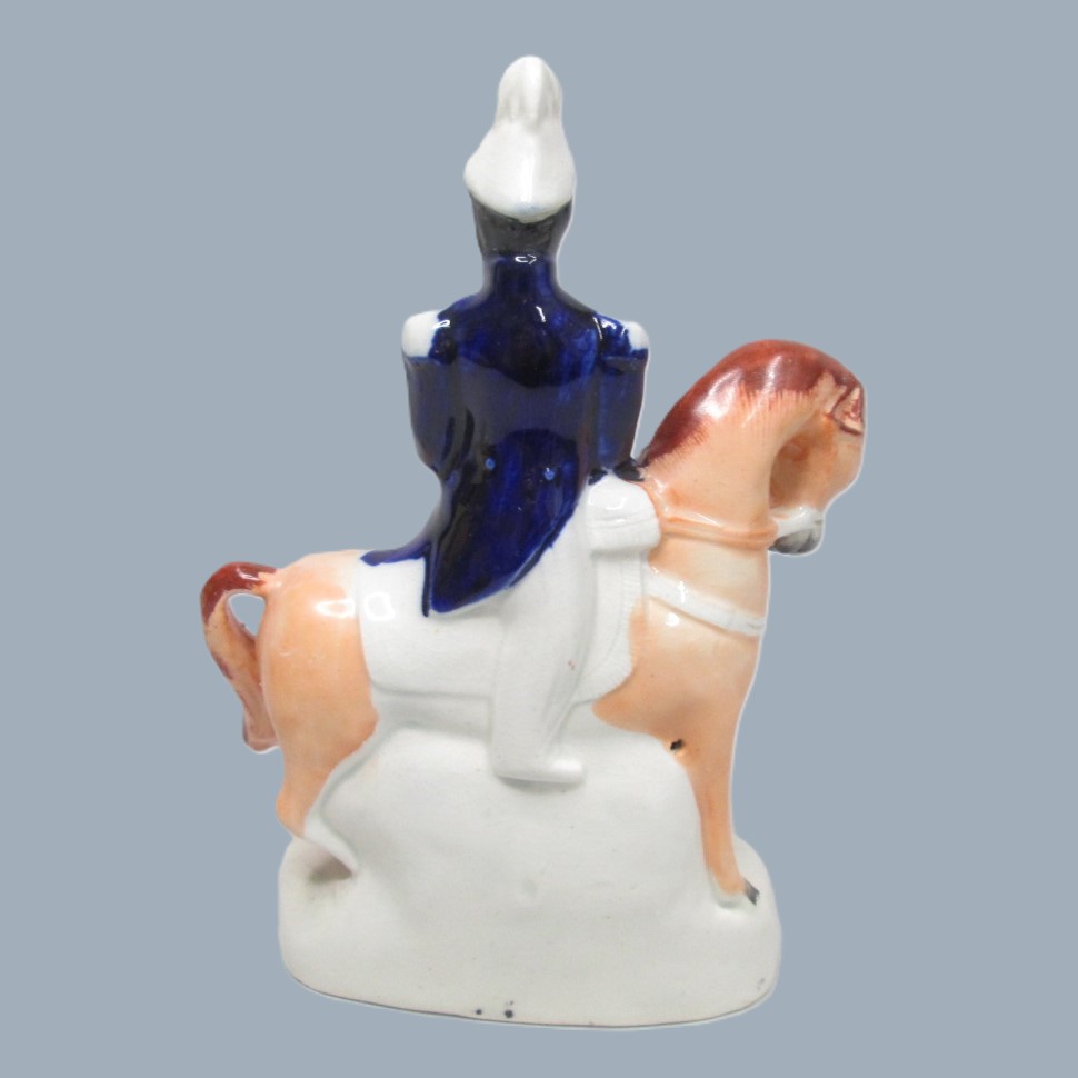 Two Victorian Staffordshire equestrian figures of Marshall Arnaud and Lord Raglan both well coloured and painted by the same decorator. Circa 1855. - Image 6