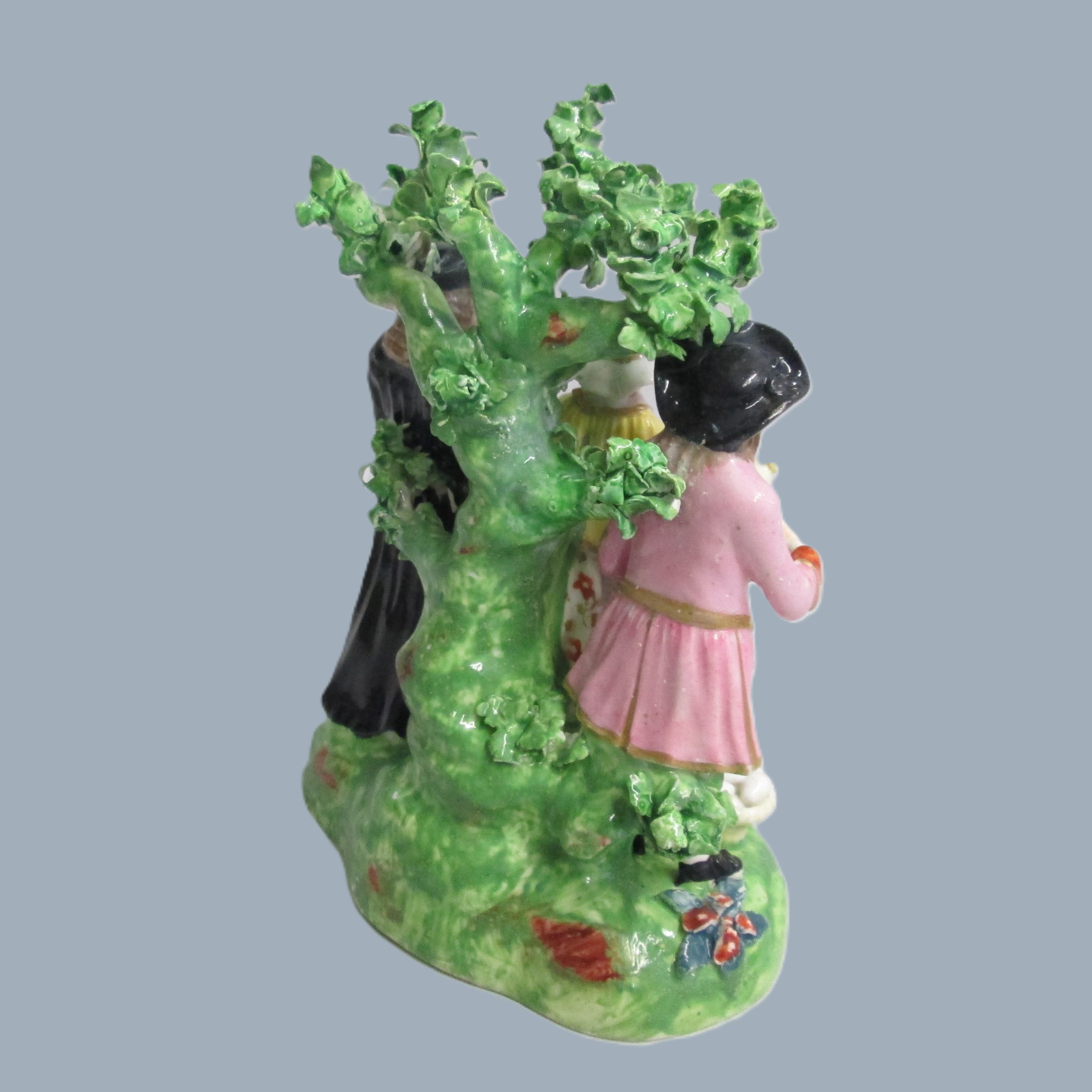 A Derby Tithe Pig Group, representing the Farmer's wife, offering her baby to the Clergyman as payment of the tithe, instead of the pig. Circa 1790 - Image 8