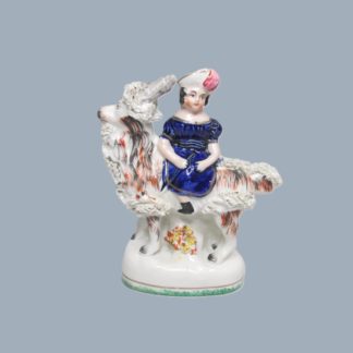 A Victorian Staffordshire figure portraying The Prince of Wales "Edward Albert" on a goat. Circa 1850