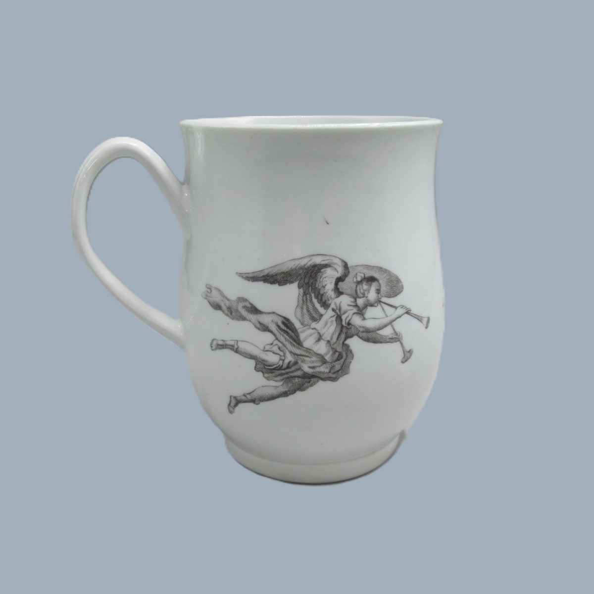 A Worcester porcelain bell shaped mug printed in black with a portrait of the King of Prussia dated 1757 - Image 6