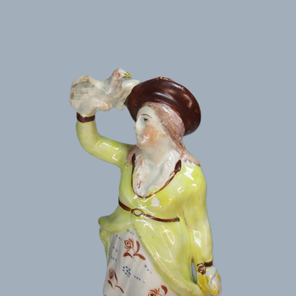 A Staffordshire pearlware square base figure of Air one of the elements. Circa 1810 - Image 4