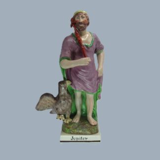 A Staffordshire pottery square based figure titled Jupiter by Ralph Wood the 2nd or 3rd . Circa 1789 -1801.