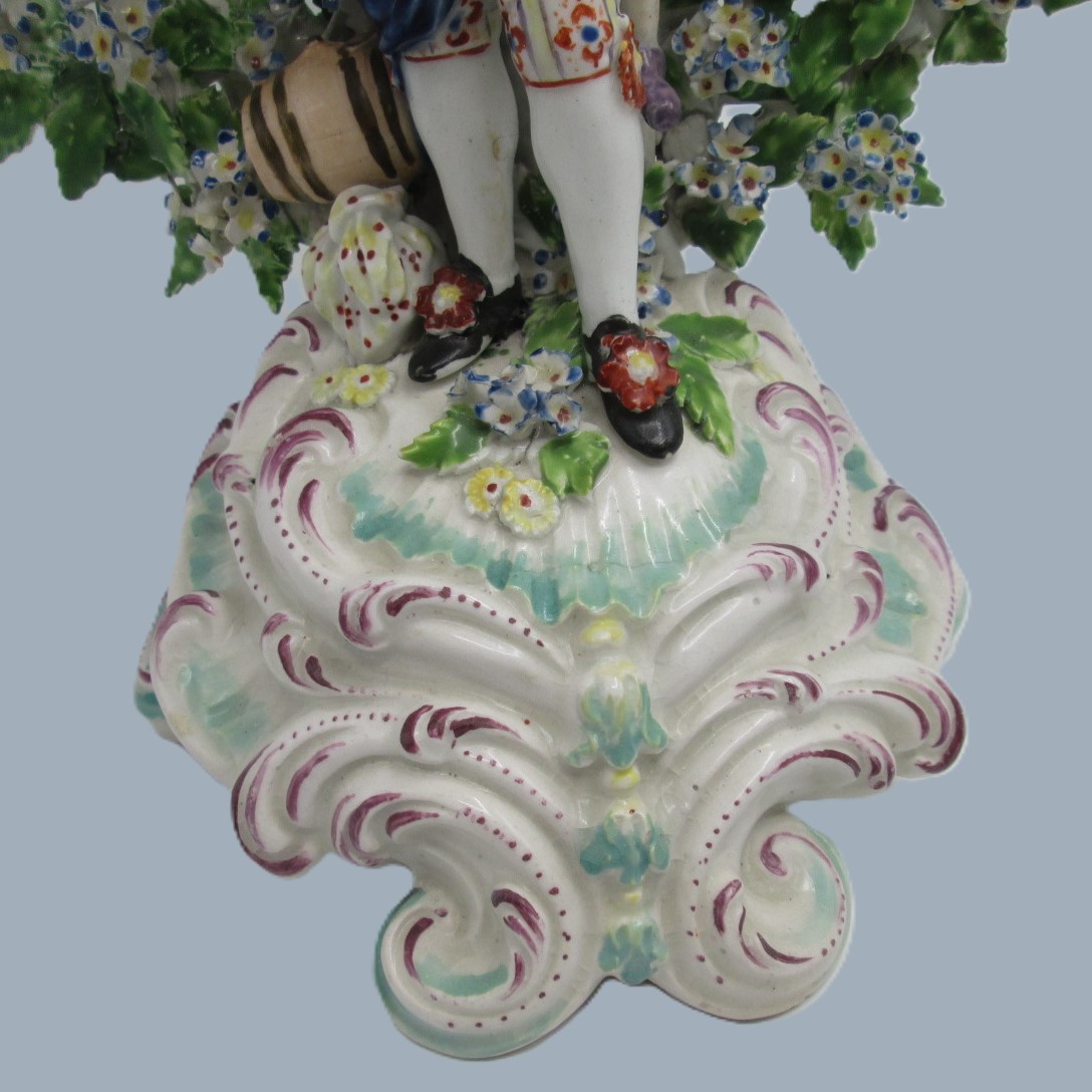 A Derby figure of a Harvester stood before bocage, sharpening his sythe with a whetstone. Circa 1768 - Image 12