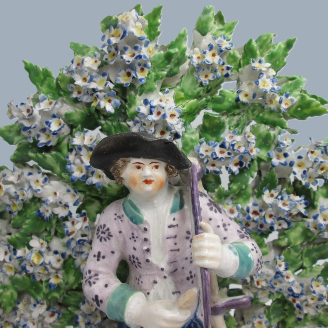 A Derby figure of a Harvester stood before bocage, sharpening his sythe with a whetstone. Circa 1768 - Image 8
